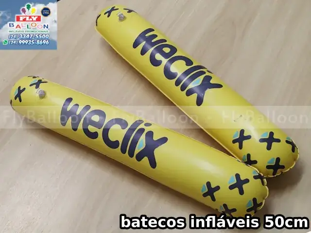 Bastão inflável promocional Weclix Internet Fibra Óptica